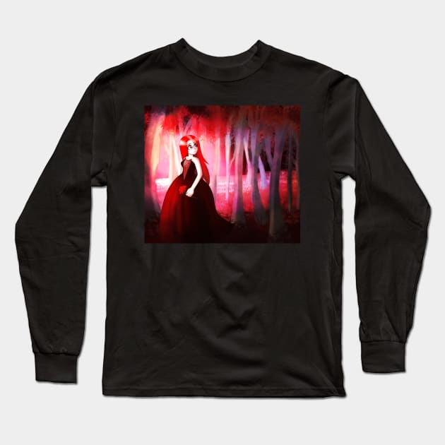 Crimson Faces Long Sleeve T-Shirt by InsomniaQueen